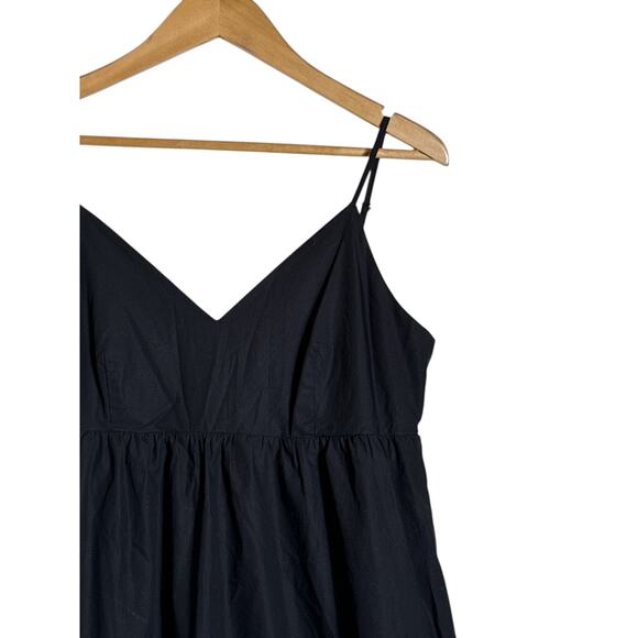 Quince Organic Cotton Smocked Midi Dress Women’s Black Size Small NWT - Picture 5 of 9